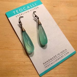 Aqua Chalcedony Gatsby Earrings